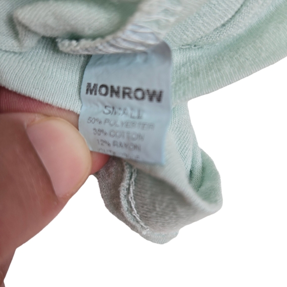 Monrow boxy light sea foam green semi sheer oversized half sleeve t-shirt small - Picture 4 of 7